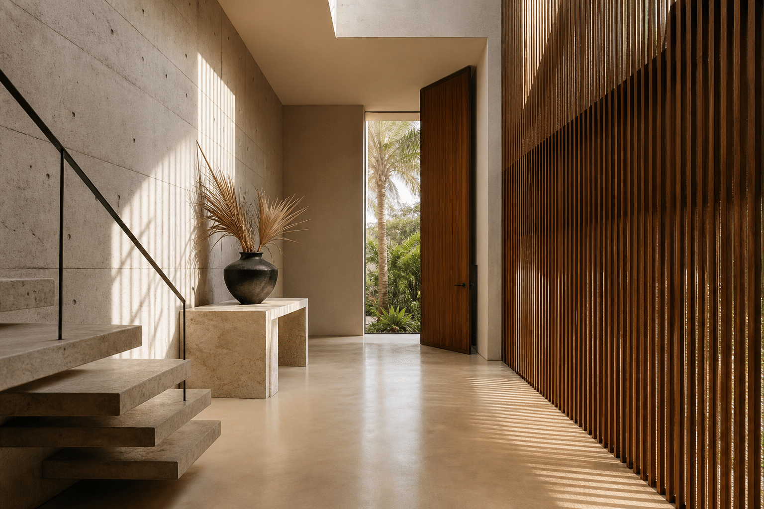 O átrio da Casa Talatona, Luanda, projecto conceptual VORQ