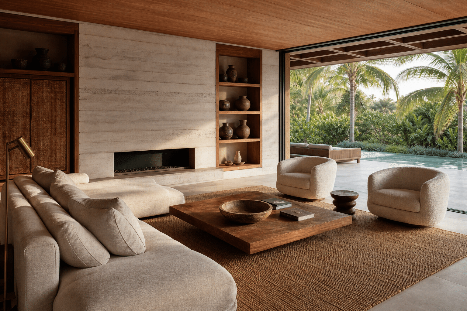A sala de estar da Casa Talatona, Luanda, projecto conceptual VORQ