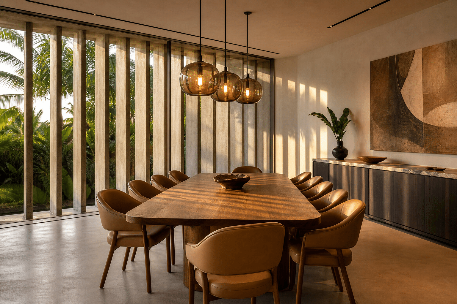 A sala de jantar da Casa Talatona, Luanda, projecto conceptual VORQ