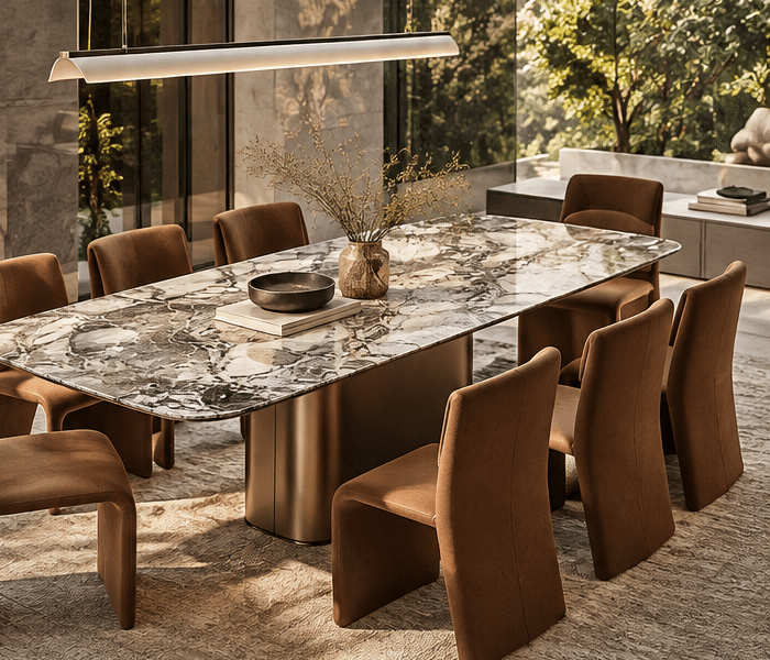Mesa de Jantar Vérité, mobiliário VORQ para sala de jantar em Luanda