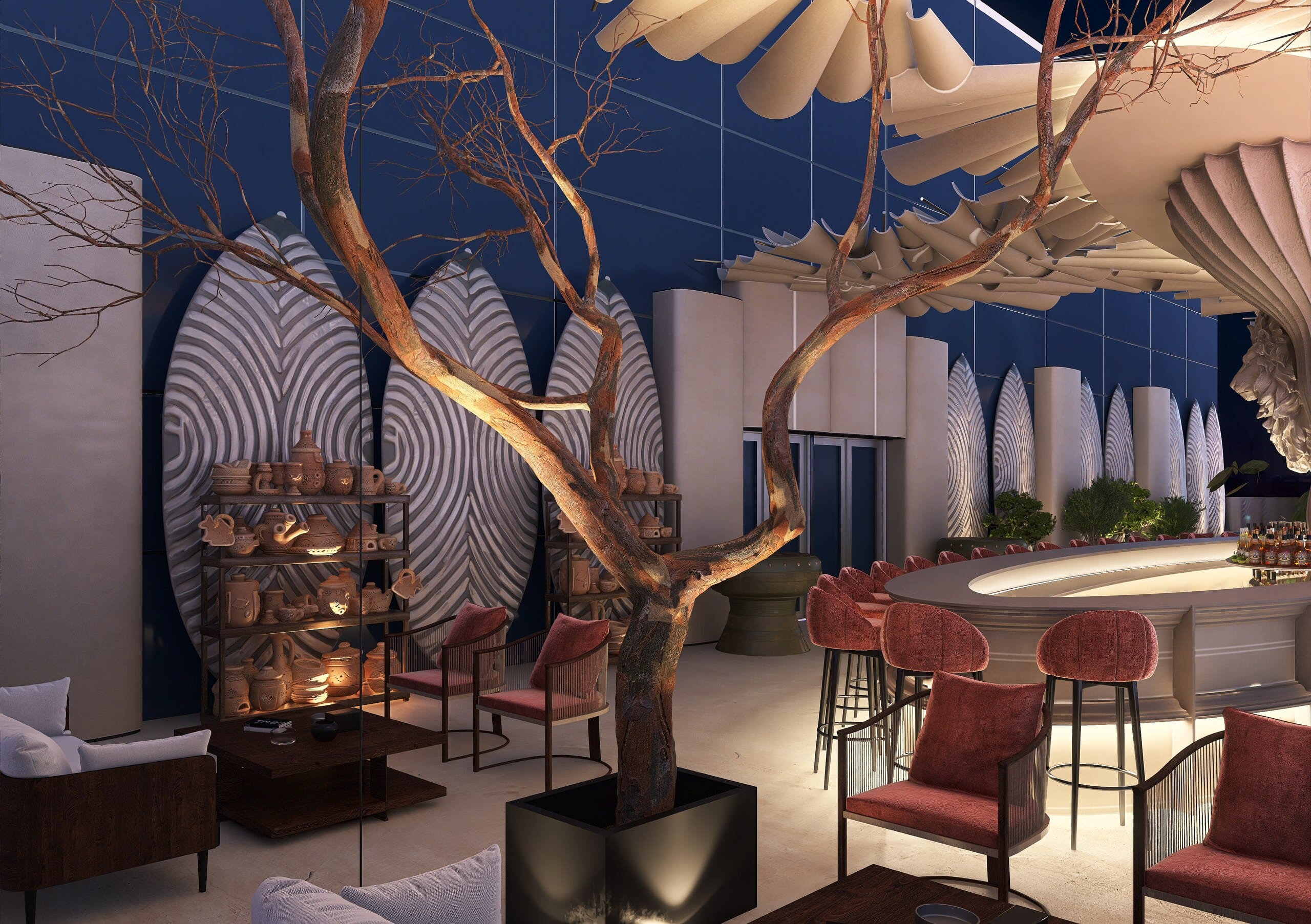 Argila e olaria do projecto Sky Lounge Bar, Luanda, VORQ